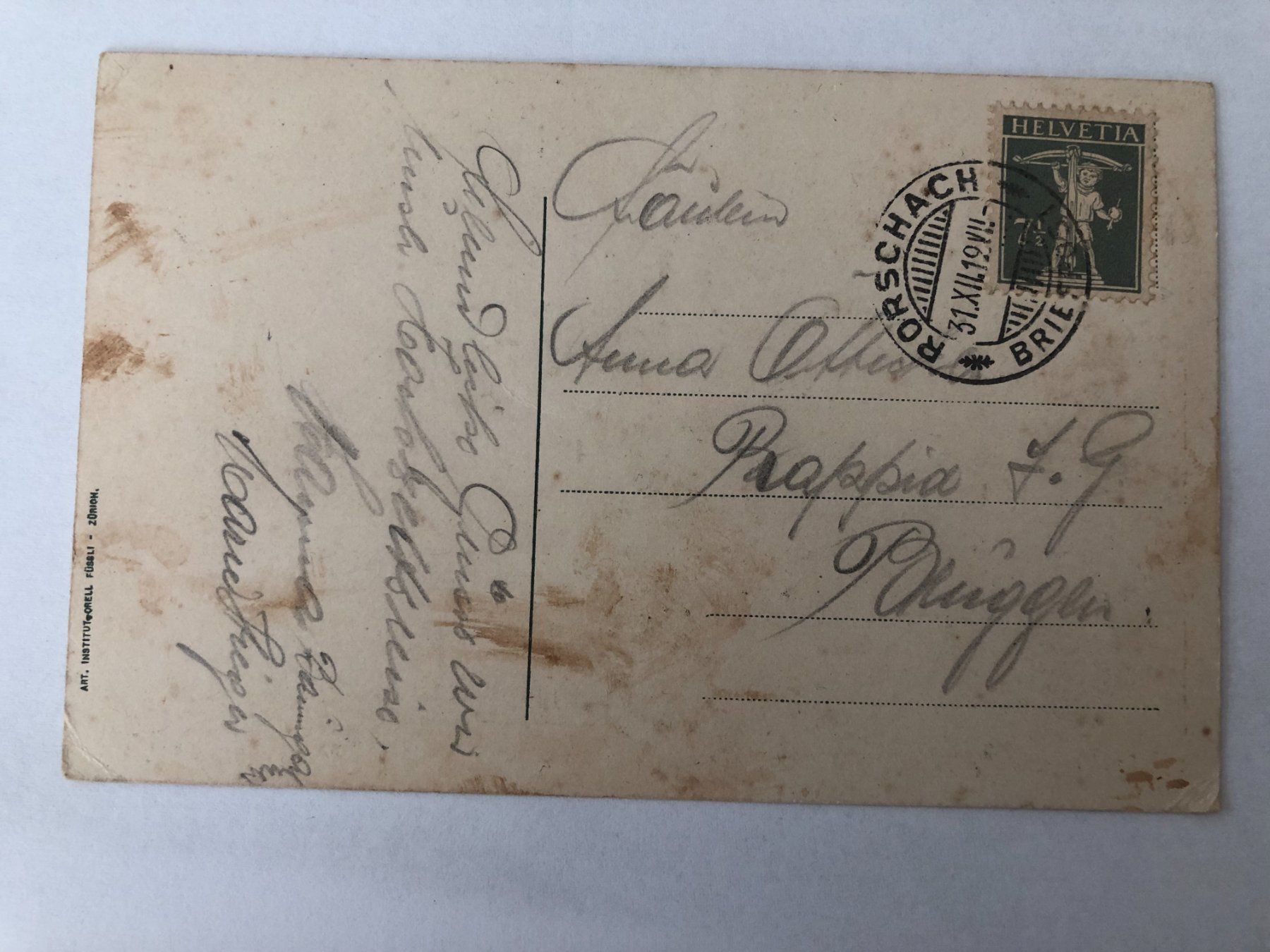 Cartoline postali: Hotel Schiff - Rorschach  1919 – Usato da Pfäffikon ZH venduto da Waltoversand 1