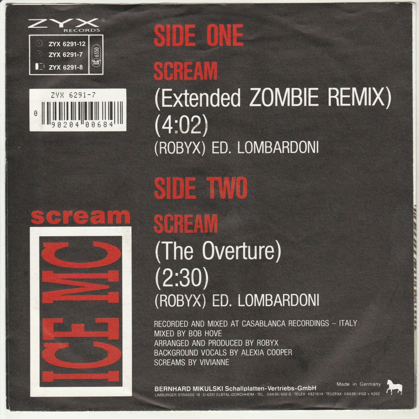 Vinyles: Ice MC - Scream 7" Vinyl 1990 – D'occasion à Tübach par JamesStone 1