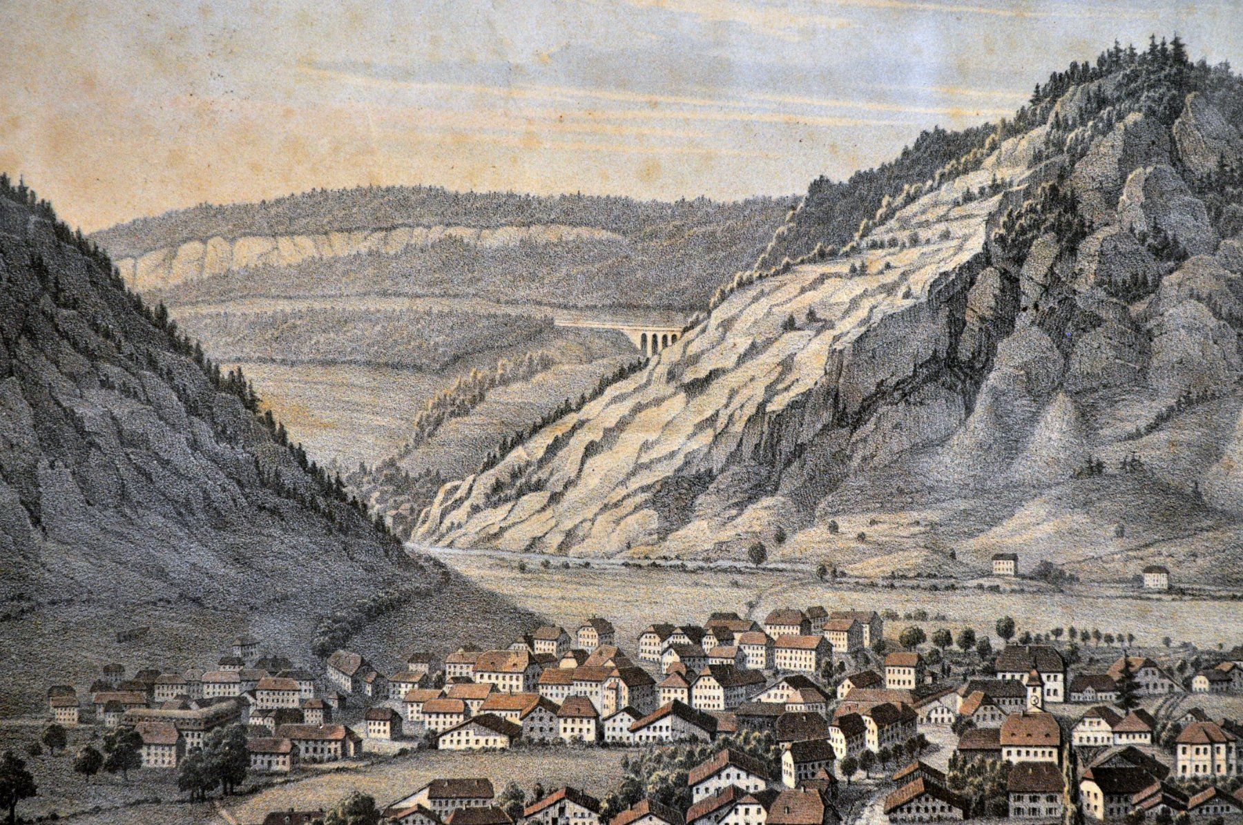 Stiche: Gravure "Fleurier" – Gebraucht aus Neuchâtel von Neuchatel 7
