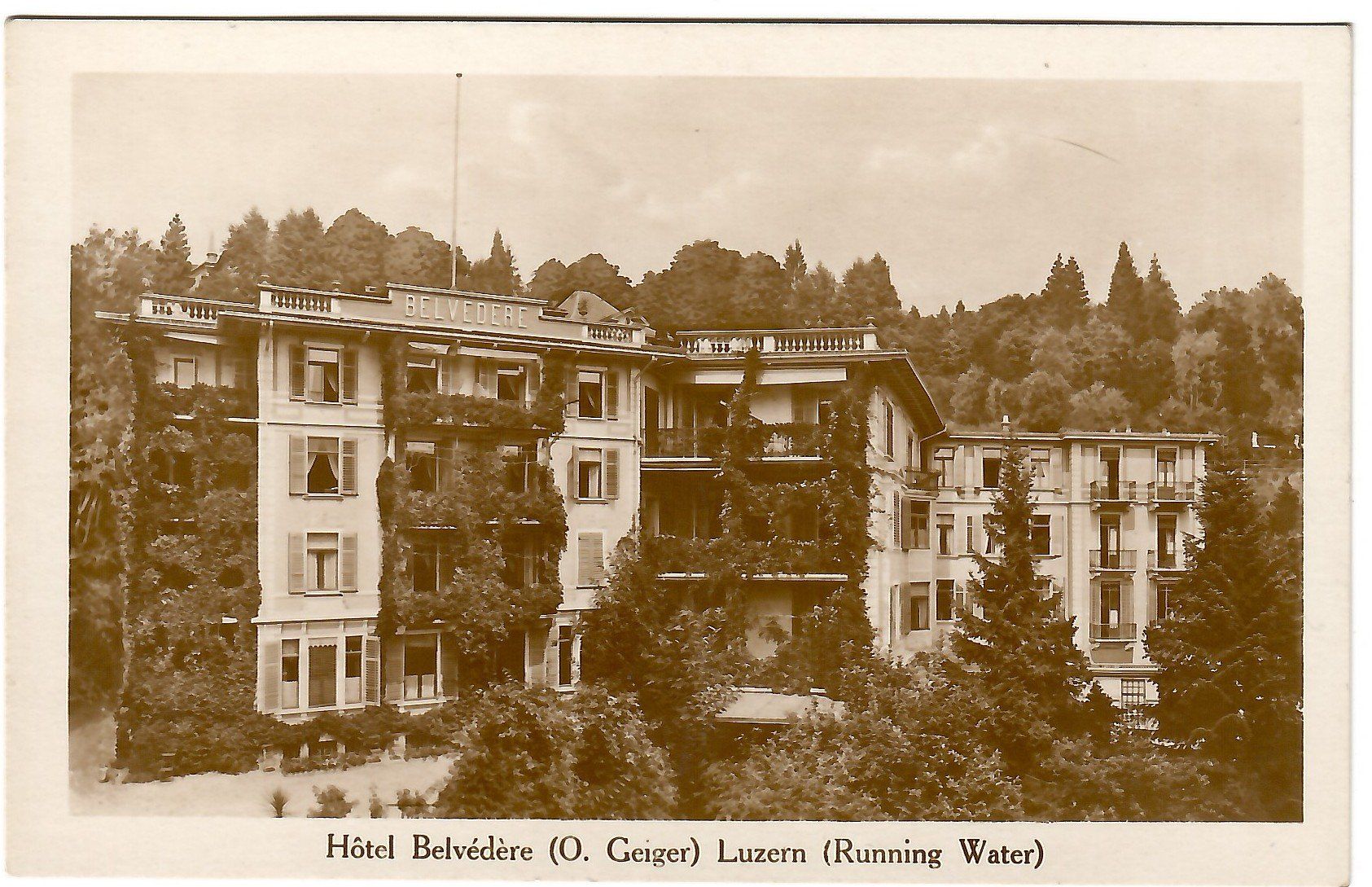 Cartoline postali: Ansichtskarte Luzern,  Hotel Belvedere – Usato da Kerns venduto da etma3