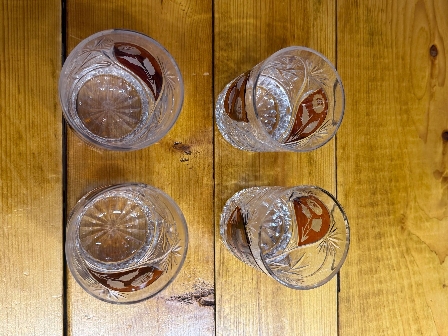 Caraffe: Vintage-Kristall Karaffe mit 4 Whiskygläser – Usato da Stetten AG venduto da Galata1 2