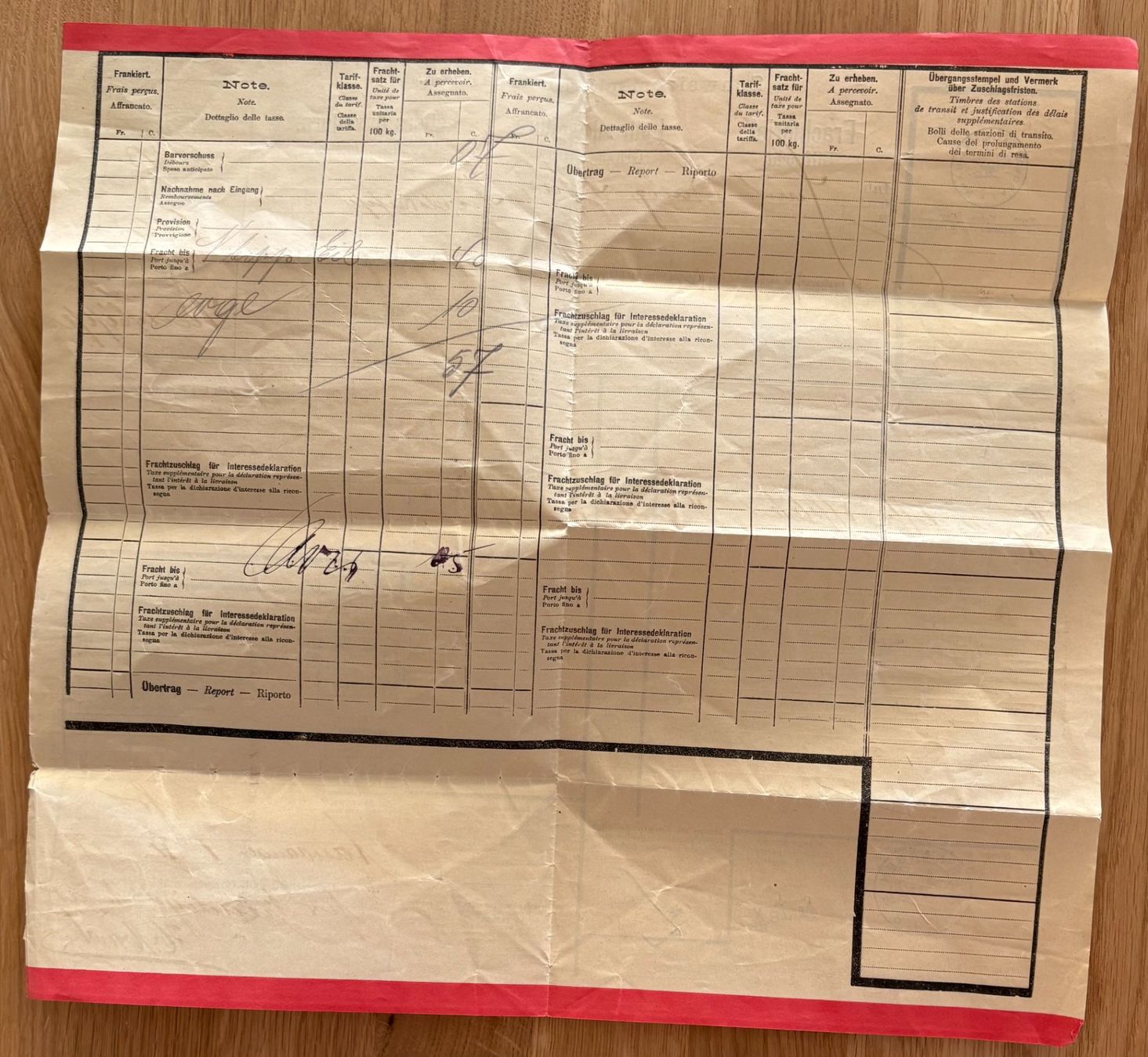 SBB/CFF/FFS Documenti: HISTORISCHER FRACHTBRIEF EILFRACHT 1908 SCHWEIZER EISENBAHN – Usato da Ostermundigen venduto da wini63 1