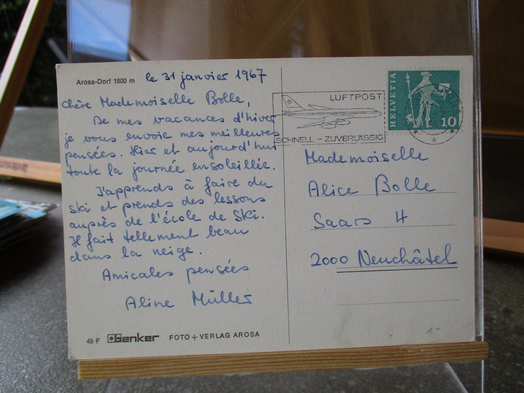 Cartoline postali: Arosa Dorf 1967 Postkarte  2 – Usato da Felsberg venduto da sanwill 1