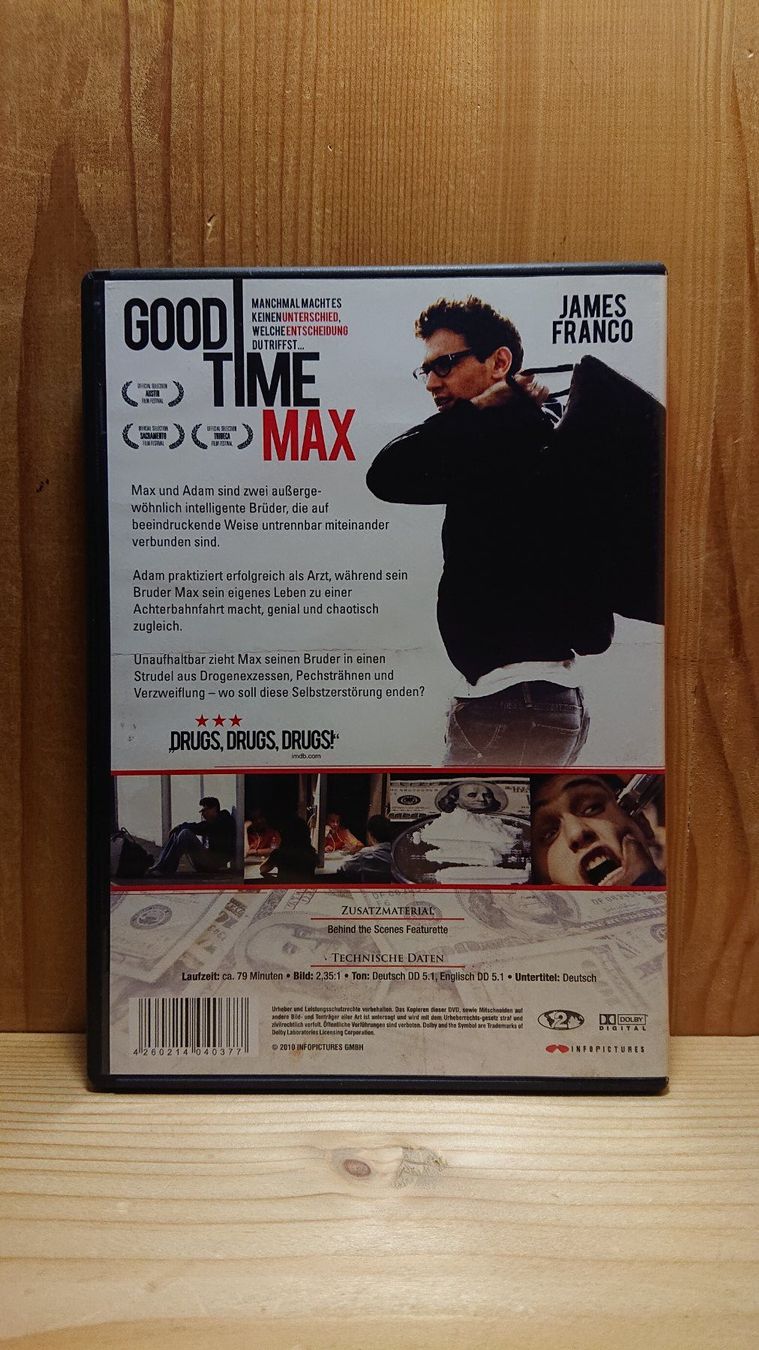 Tutti i DVDs: GOOD TIME MAX DVD mit James Franco – Usato da Wilderswil venduto da Exebub 1