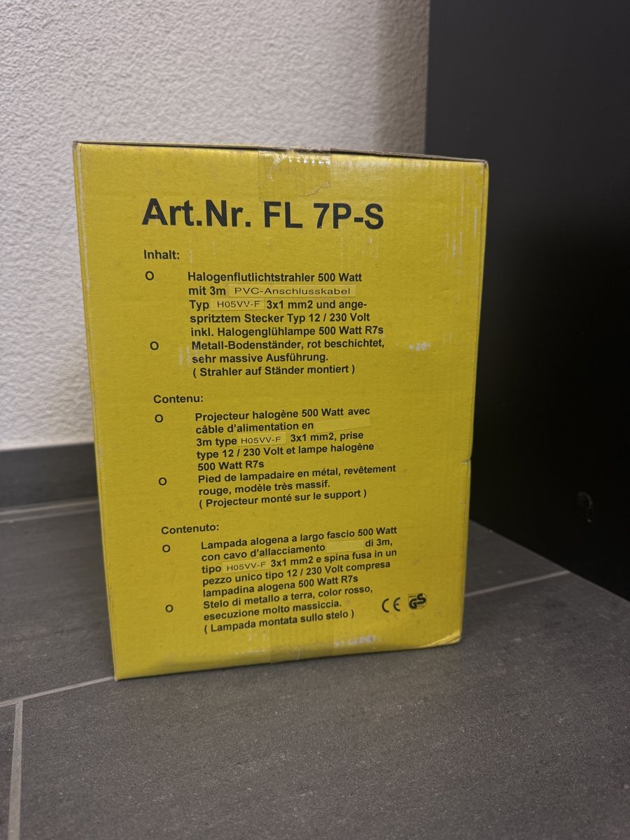 Lampade: Halogenstrahler 500 Watt – Nuovo e nell'imballaggio originale da Affeltrangen venduto da Fuelli03 1