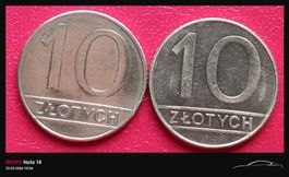 POLEN - 10 Złotych 1989 + 1990 - INZWISCHEN SELTENEN MUENZEN