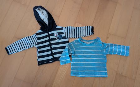 Kinder Pullover und T-Shirt gestreift Grösse 62