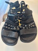 AS98 Sandalen, black Leder, Gr. 37