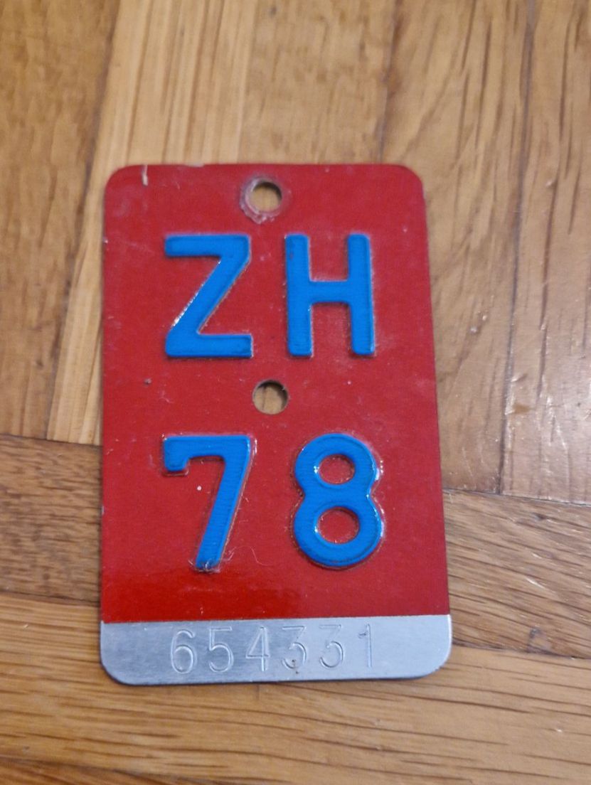 Insegne: Velo ZH 78 Nummer Nummernschild – Usato da Dorf venduto da Echo_Elements