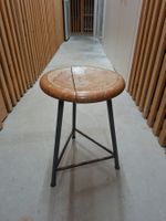 Vintage Industriehocker Werkstatthocker Holz Metall Retro