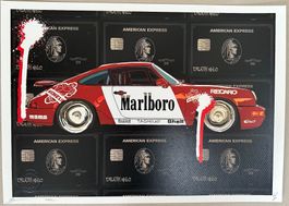 Death: Black Amexco Marlboro Porsche 911, POP Art, signiert