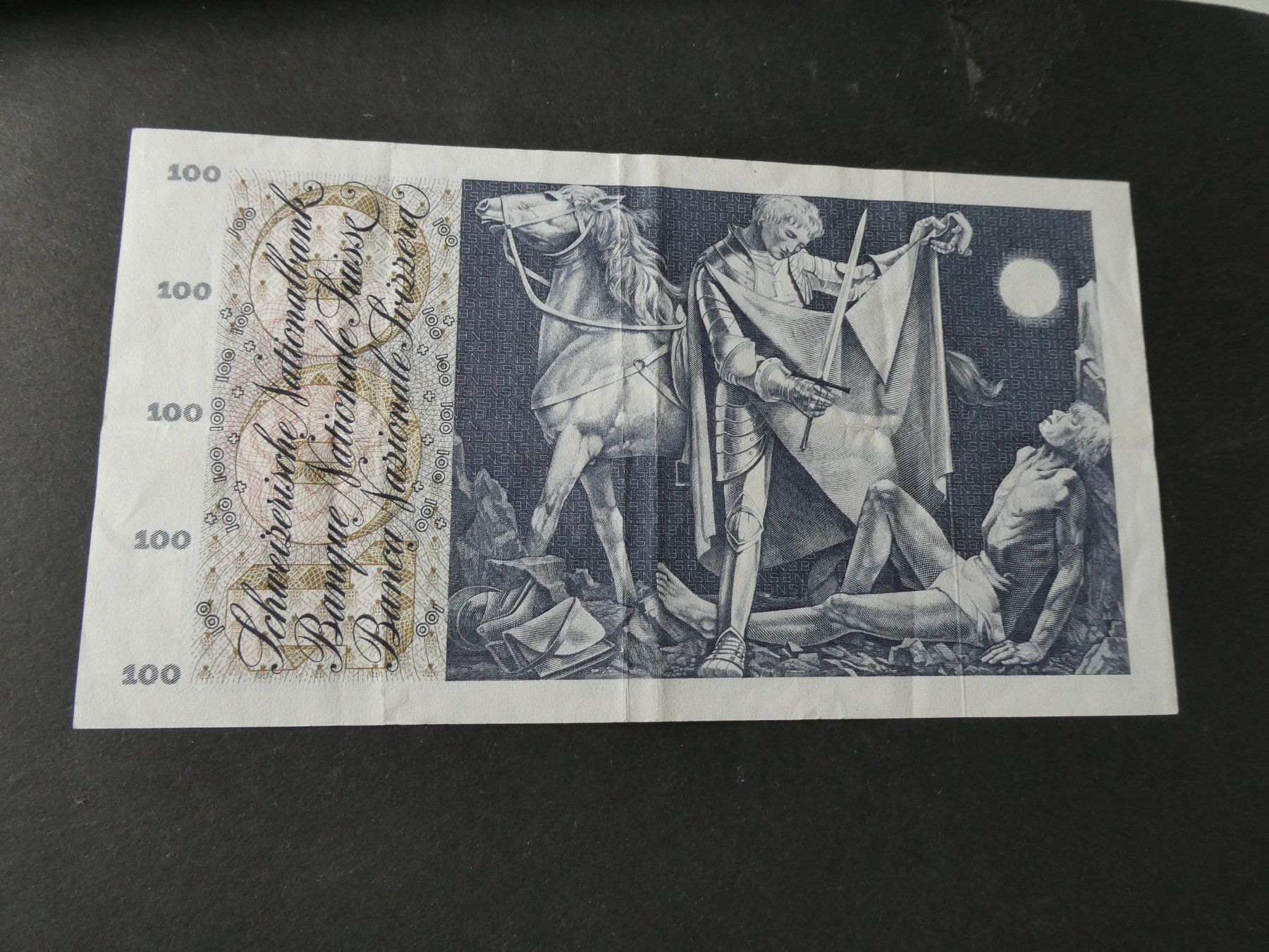 Banknoten: Schweiz 1973, 100 Franken – Gebraucht aus Hinterforst von Rohusri 1