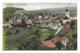 Kirchberg (SG) Dorfpartie mit Kirche - Hand coloriert - 1907