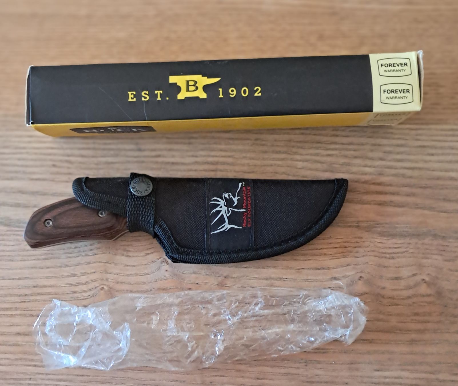 Buck Altre raccolte & rarità: Neuwertiges Buck Hunter Messer, Holzgriff – Nuovo e nell'imballaggio originale da Adlikon b. Andelfingen venduto da Kraemse