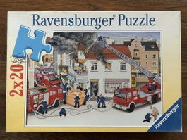 Ravensburger Puzzle, 2x20 Teile, Feuerwehr, komplett