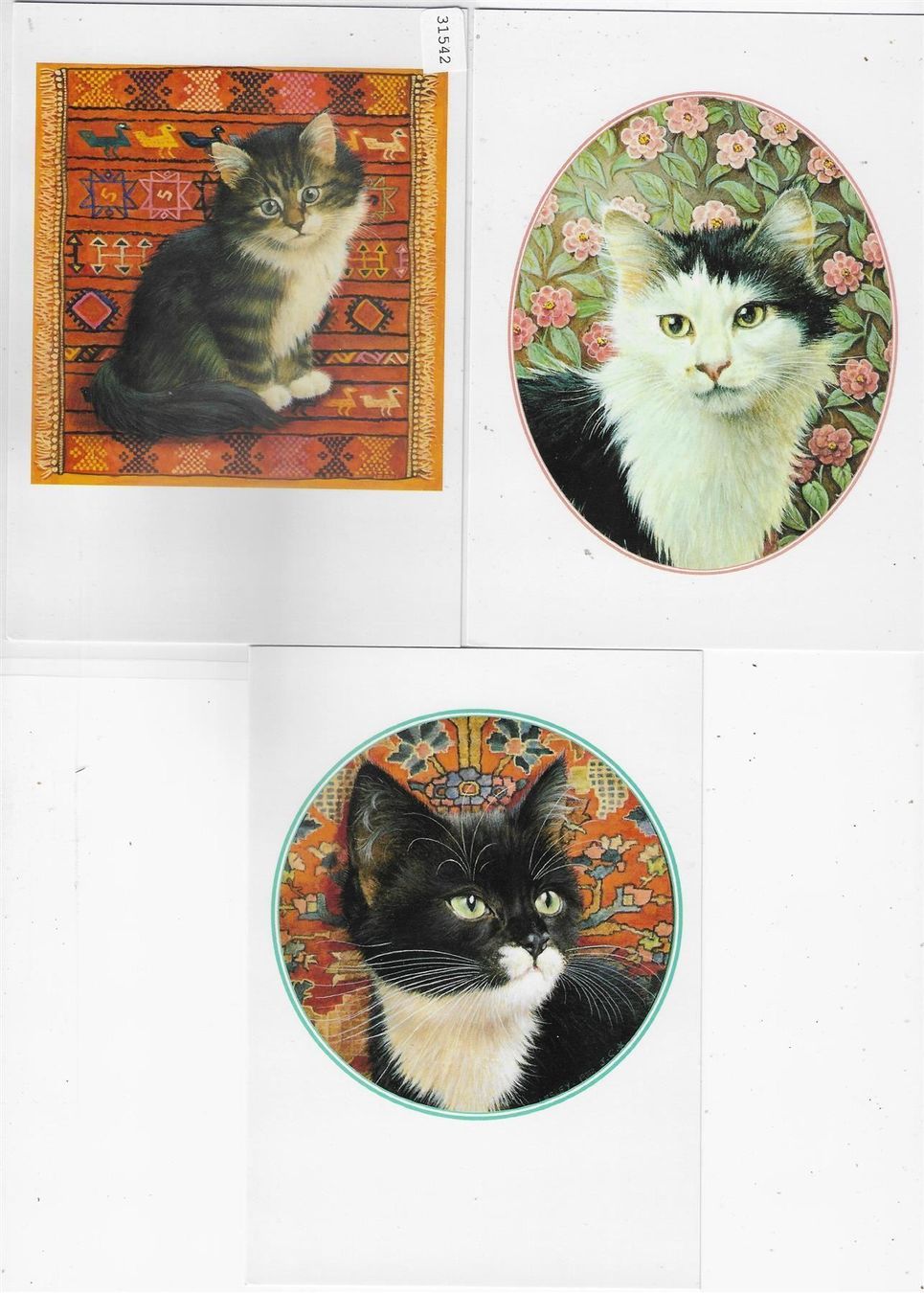 Cartoline postali: 3 AK Katzen - Lesley Anne Ivory – Usato da Ettingen venduto da Kartenplanet