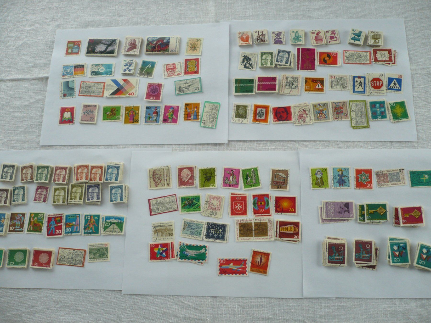 Alle Briefmarken: BRD 1968 - 1974 ca. 700 Doubletten – Gebraucht aus Zürich von saltandpepper008