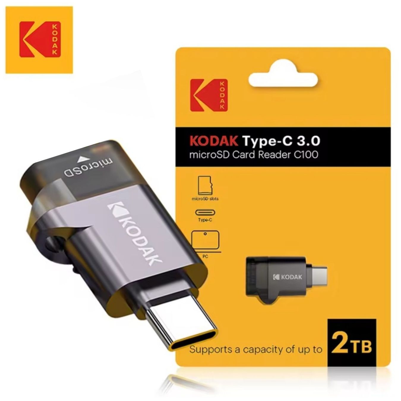Schede di memoria: KODAK USB-C Micro SD Kartenleser (fabrikneu) MicroSD – Nuovo e nell'imballaggio originale da Uster venduto da -FPS-