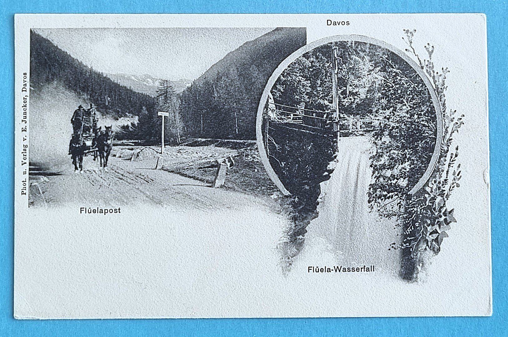 Ansichtskarten: Davos - Flüela Post - Wasserfall – Gebraucht aus Rothrist von RROENK