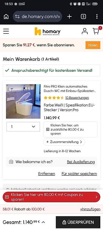 WC: WC Japonaise neuve – Nuovo e nell'imballaggio originale da Moléson-s-Gruyères venduto da fre_rs8w 3