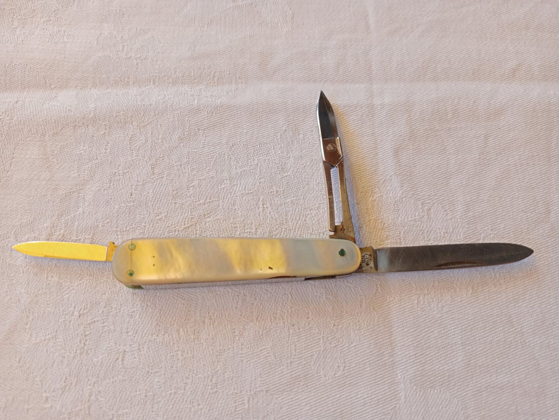 Coltelli tascabile: Antikes Sackmesser F. Schoder Perlmuttgriff mit Etui Thun – Usato da Oberdorf BL venduto da Barocki888 2