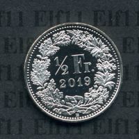 CHF___0.50 2019 stgl * aus Stgl-Münzsatz! 50 Rappen