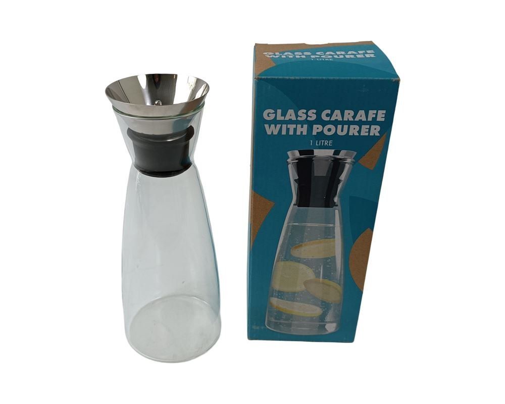 Caraffe: Glas- Karaffe mit Ausgiesser 1l – Nuovo (secondo la descrizione) da Luzern venduto da Restwert_Luzern