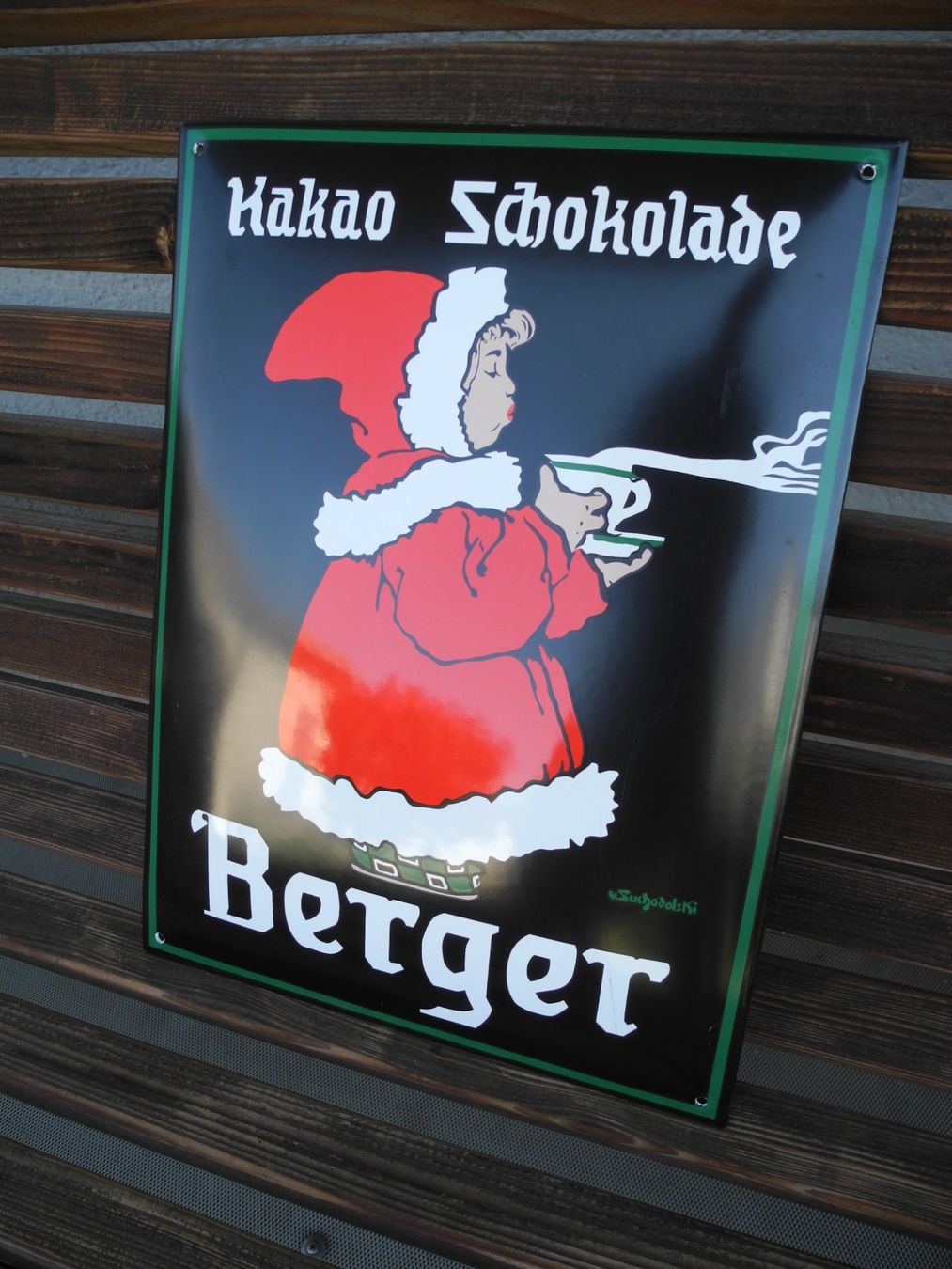 Schilder: SCHOKOLADE BERGER EMAILSCHILD – Gebraucht aus Reinach AG von Huckleberrysix 1