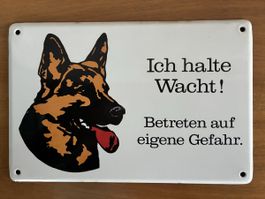 Emailschild Warnung vor dem Hund Schäferhund Emailschild 