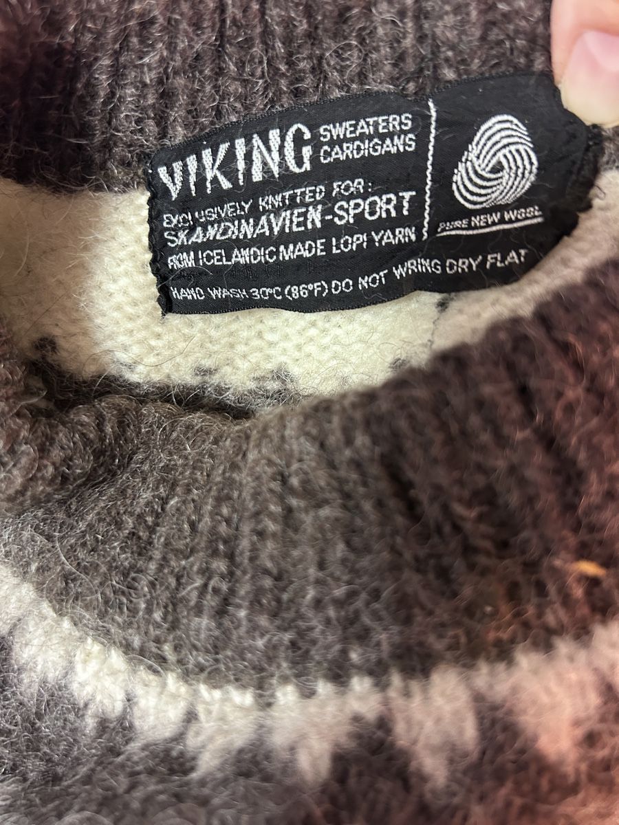 Pullover & Sweatshirts: Icelandic Wool Sweater Brown Patterned Unisex – Gebraucht aus Zürich von Secondhanddealer 5