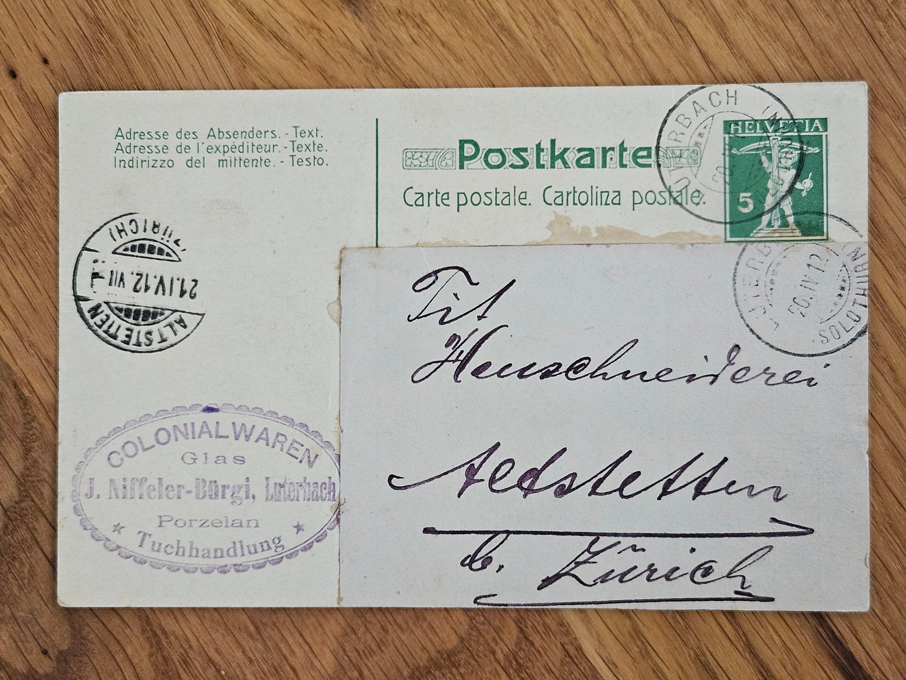 Tutti i francobolli: Suchard PK "weiterverwendet" für 1.-- – Usato da Buttikon SZ venduto da Marcelr 1
