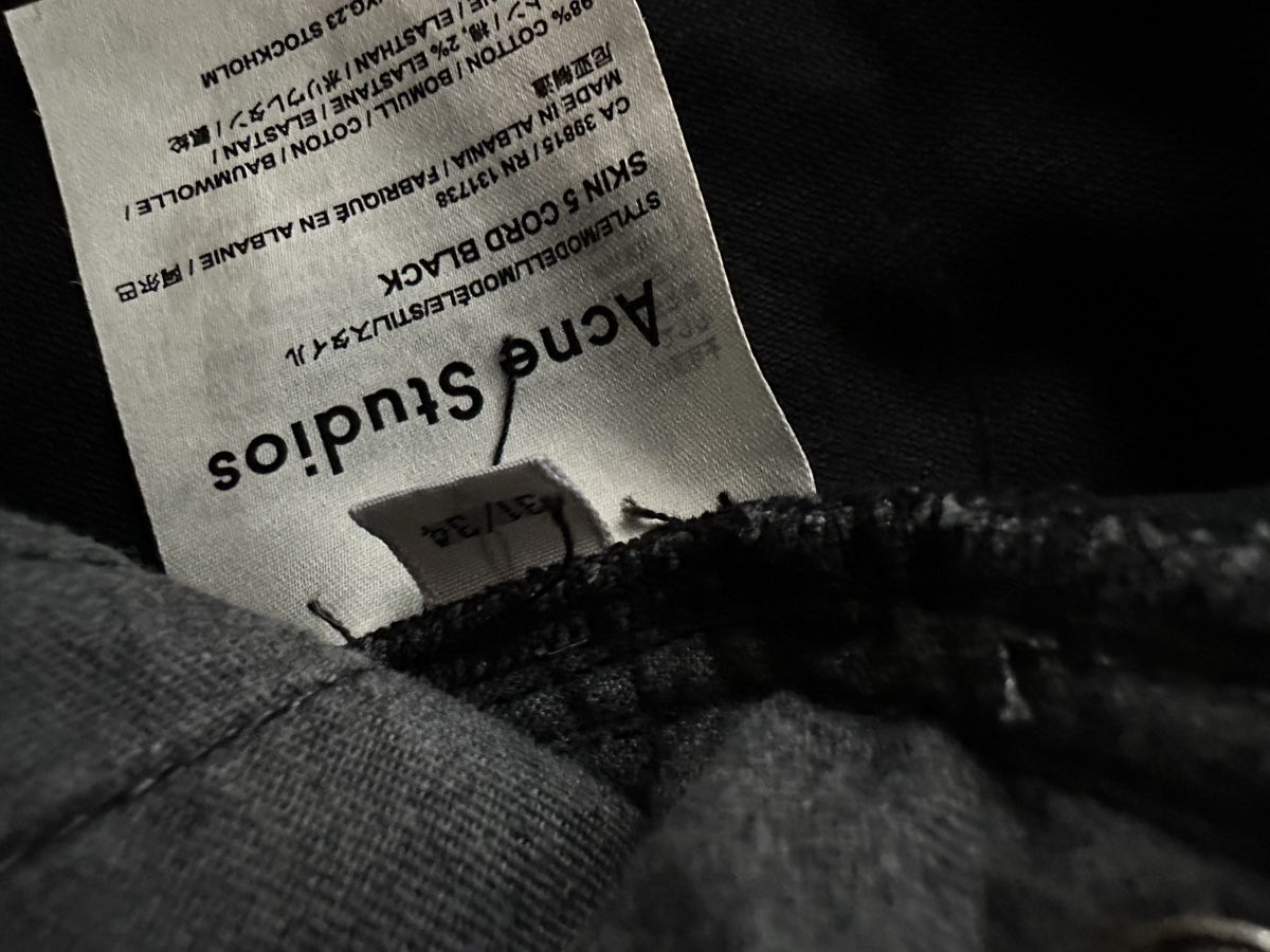 Acne Studios Jeans: Acne Studios Cord Skin 5, Schwarz – Usato da Himmelried venduto da cookie50000 3