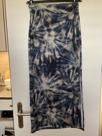 Rock mit Leo-Muster blau/beige Grösse M