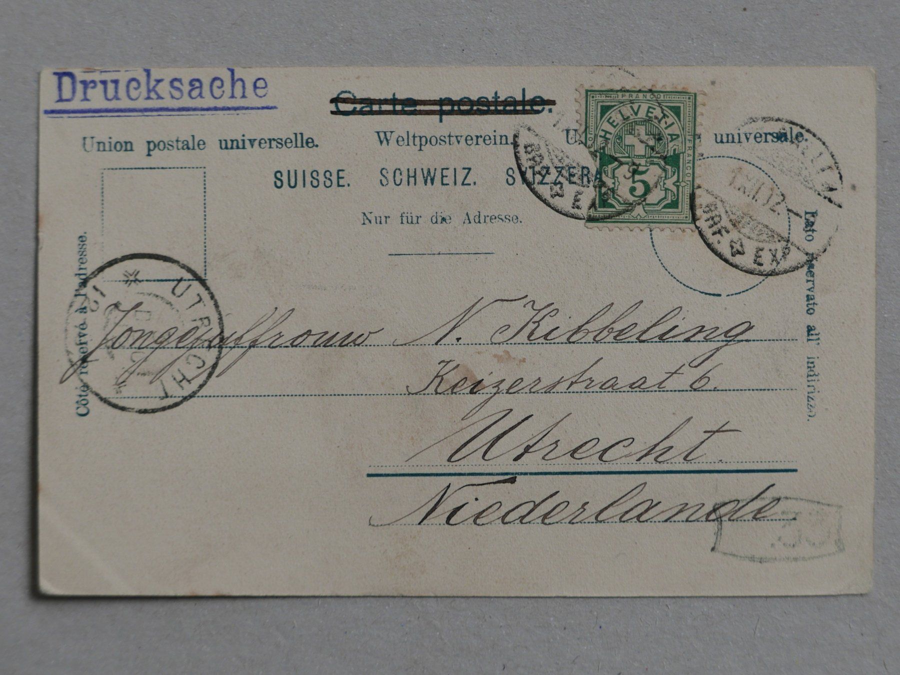 Cartoline postali: ANTIKE ANSICHTSKARTE ST. GALLEN DRUCKSACHE 1902 – Usato da Balgach venduto da Zwischenraum 1