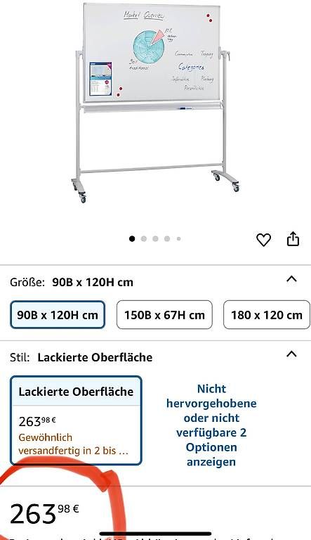 Lavagne: FRANKEN Mobiles Whiteboard, doppelseitig, magnetisch, 90x120 – Nuovo e nell'imballaggio originale da Necker venduto da liq24 2