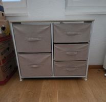 Kommode mit 5 Stoffschubladen, ca. 84x70x30cm beige