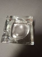 Hergiswiler Glas Aschenbecher 8 x 8 x 5 cm