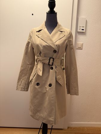 Benetton Trench Coat - Stylish Beige Outerwear, Size S