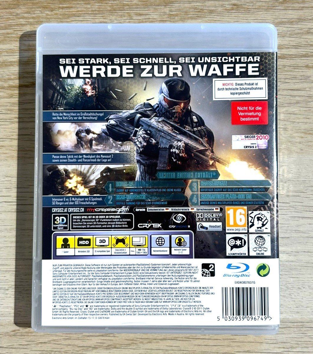 Sony Spiele: Crysis 2 Limited Edition PS3 – Gebraucht aus St. Gallen von Alpine.Arcade 1
