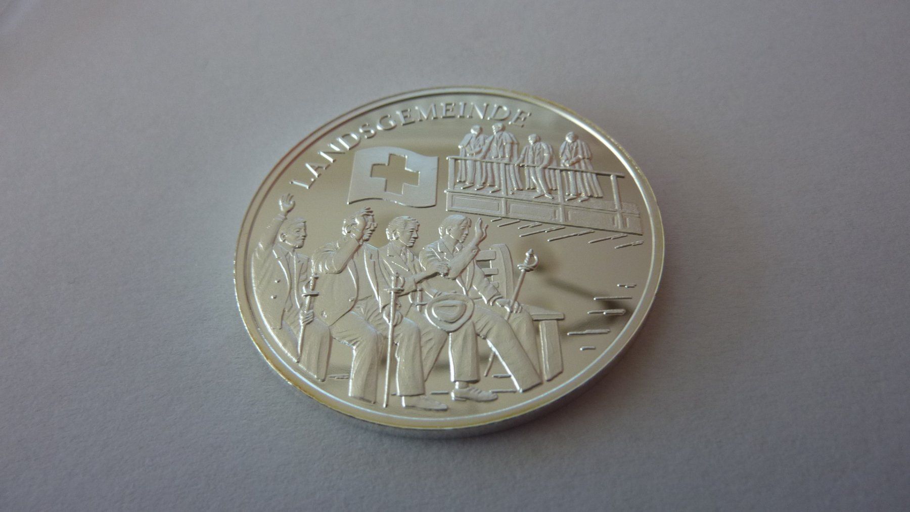 Médailles: Silbermedaille : Landsgemeinde , Volksbräuche ;PP – Neuf avec emballage d'origine à Birrwil par Schnaepli 1