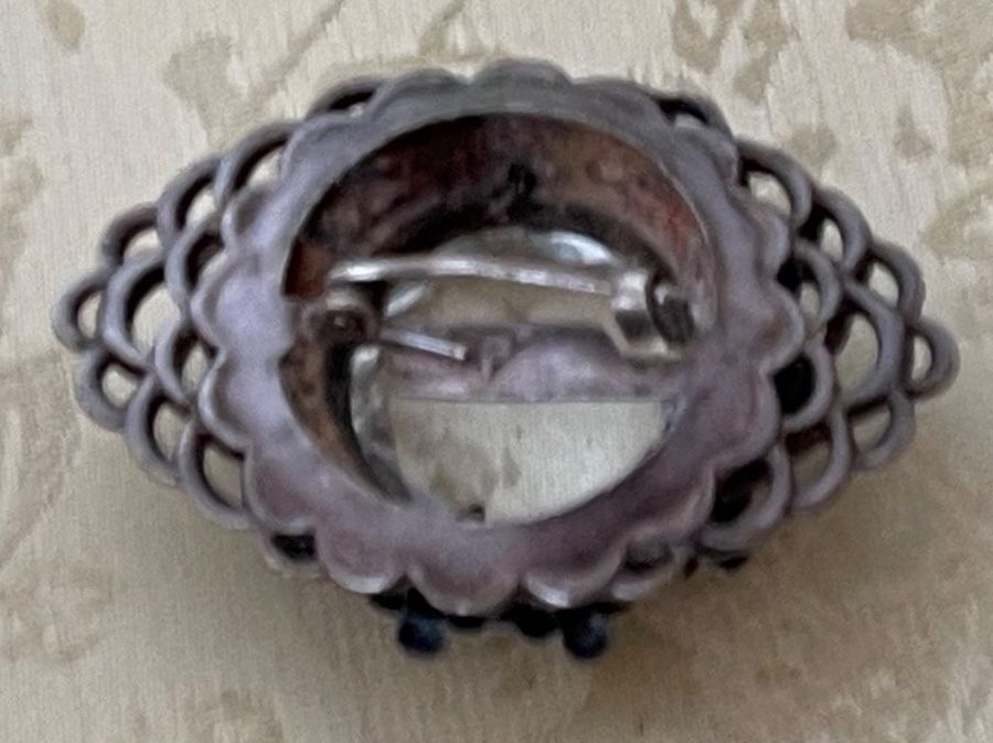 Broschen & Nadeln: Brosche Vintage Neusilber Strass d-2cm – Neu (gemäss Beschreibung) aus Kölliken von Prscoo 4