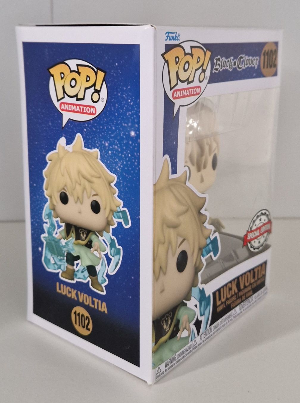 Funko Statuette: Black Clover POP! Luck Voltia Special Edition 9 cm – Nuovo e nell'imballaggio originale da St-Imier venduto da ATTAKSHOP 1