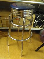 Retro Barhocker, verchromt, blau - Top Zustand!