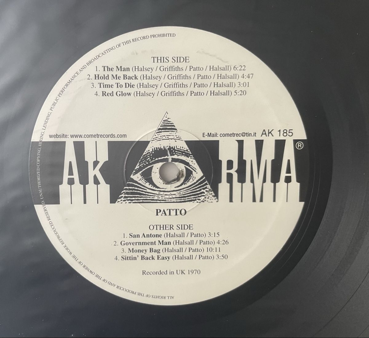Dischi in vinile: PATTO - same - AKARMA - Vinyl LP – Usato da Olten venduto da Bluespapst 2