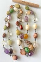 Farben der Erde: Amethyst Rutilquarz Jade ... - 110cm Unikat