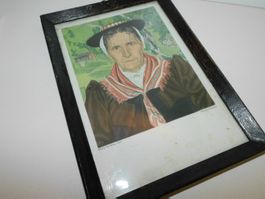 Graphik alt Raphy Dalleves, Sion - Femme d Evolene   24 x 17