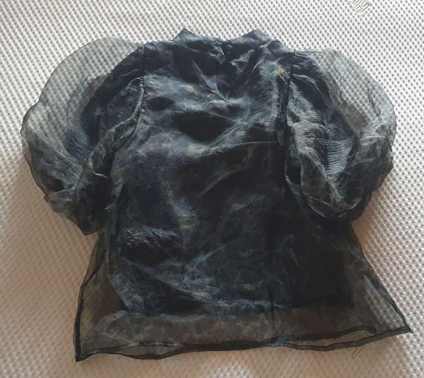 Strickpullover Damen Mit Glitzer - Chiffon Cardigan Mit Puffärmeln