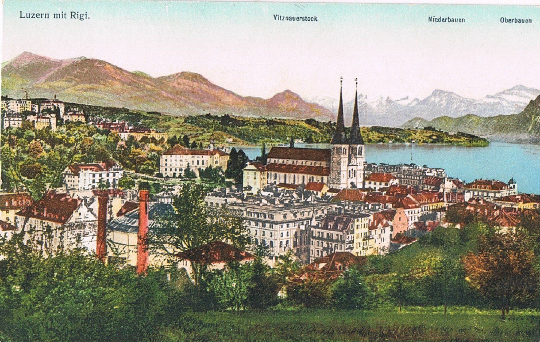 Ansichtskarten: Luzern mit Rigi, alte kolor. AK – Gebraucht aus Buchs AG von Baerfisch