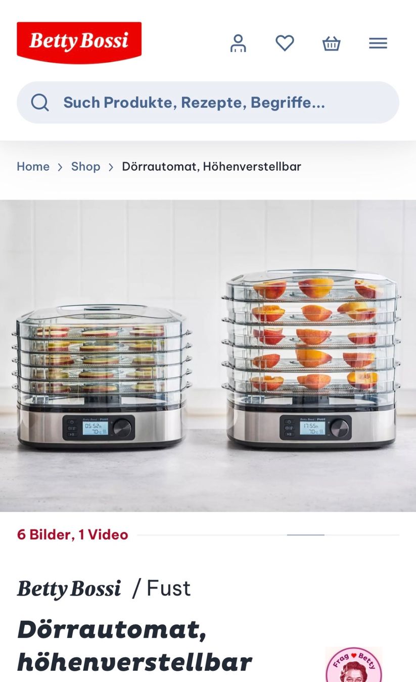 Betty Bossi Elettrodomestici da cucina: Dörrautomat, höhenverstellbar – Nuovo (secondo la descrizione) da Ennetbaden venduto da Schlitti0