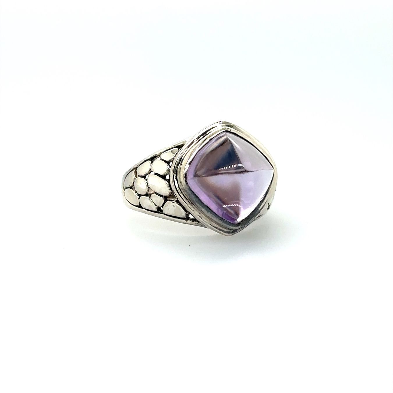 Anelli: Aussergewöhnlicher Amethyst Silber Ring – Usato da Fribourg venduto da contessa